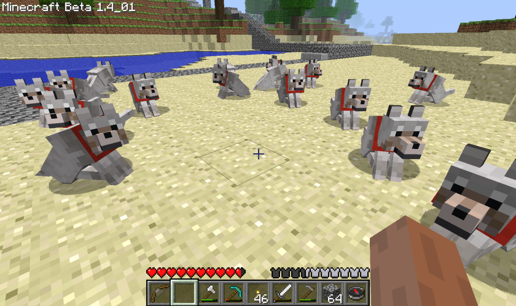 Many Minecraft Wolves